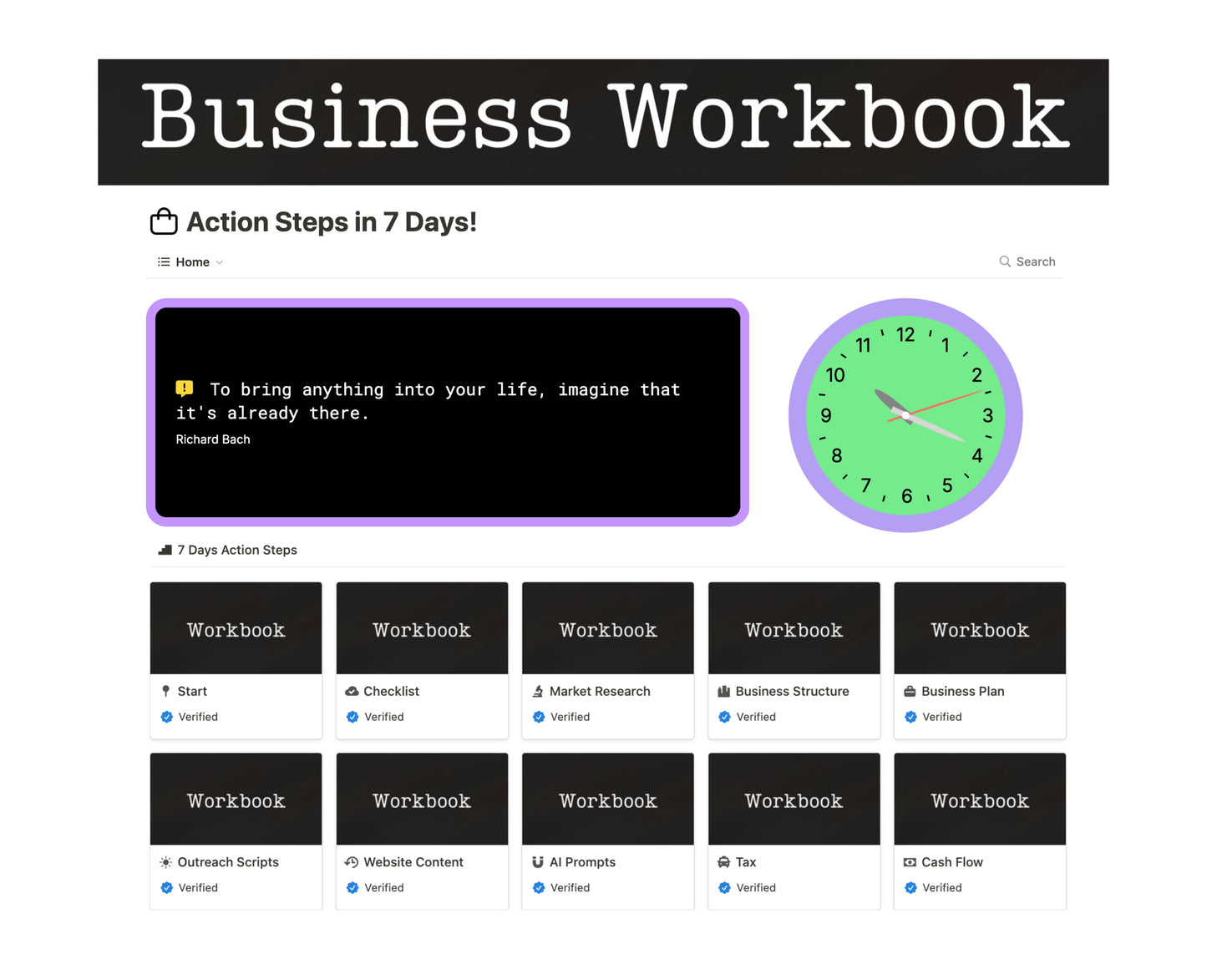 7 Days Business Workbook